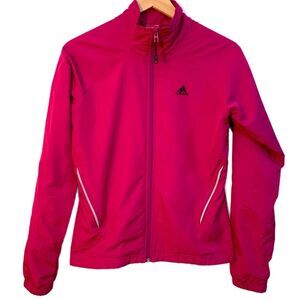 Adidas Women's Pink Jacket Full zip Pockets.